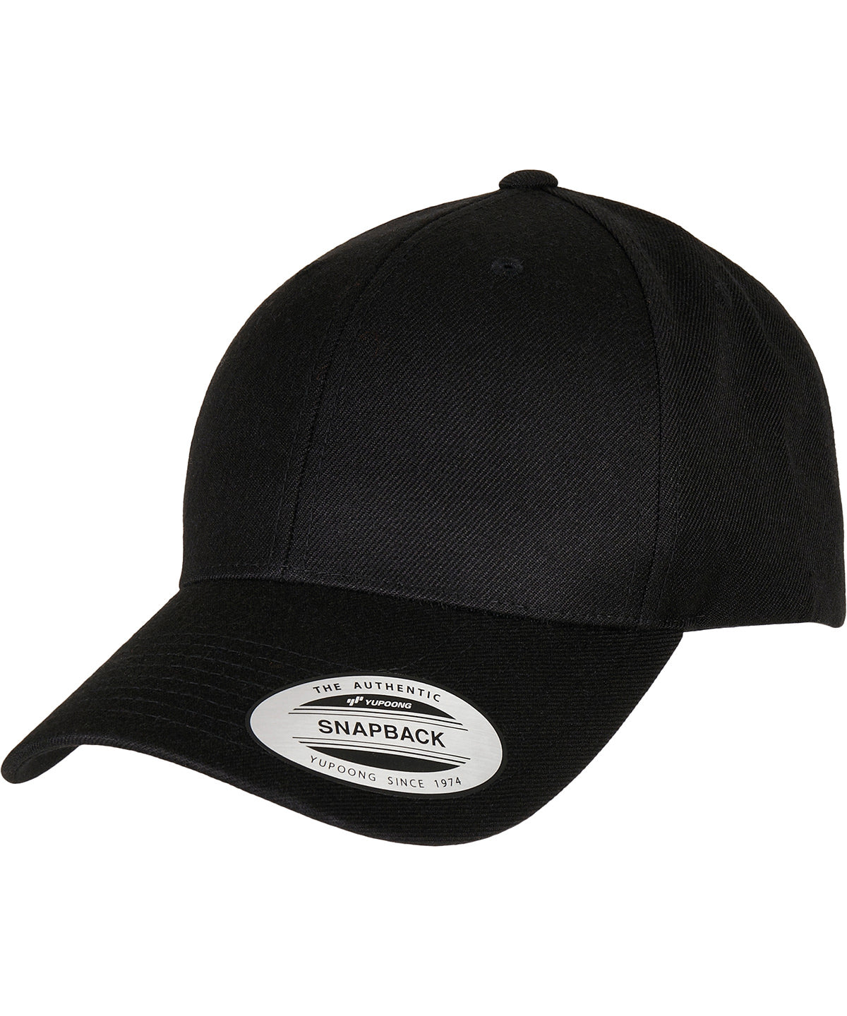 Premium curved visor snapback cap (6789M) | Black