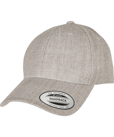 Premium curved visor snapback cap (6789M) | heather grey