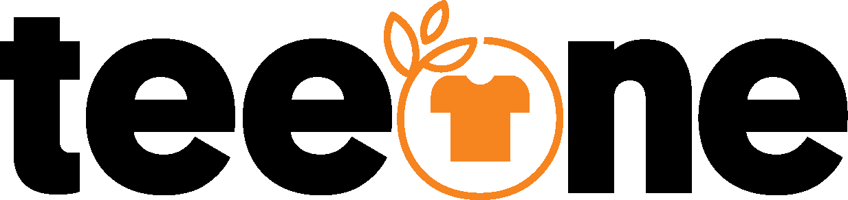 teeone's company logo prominently displayed on a clean white background, symbolising our commitment to high-quality, sustainable garment services