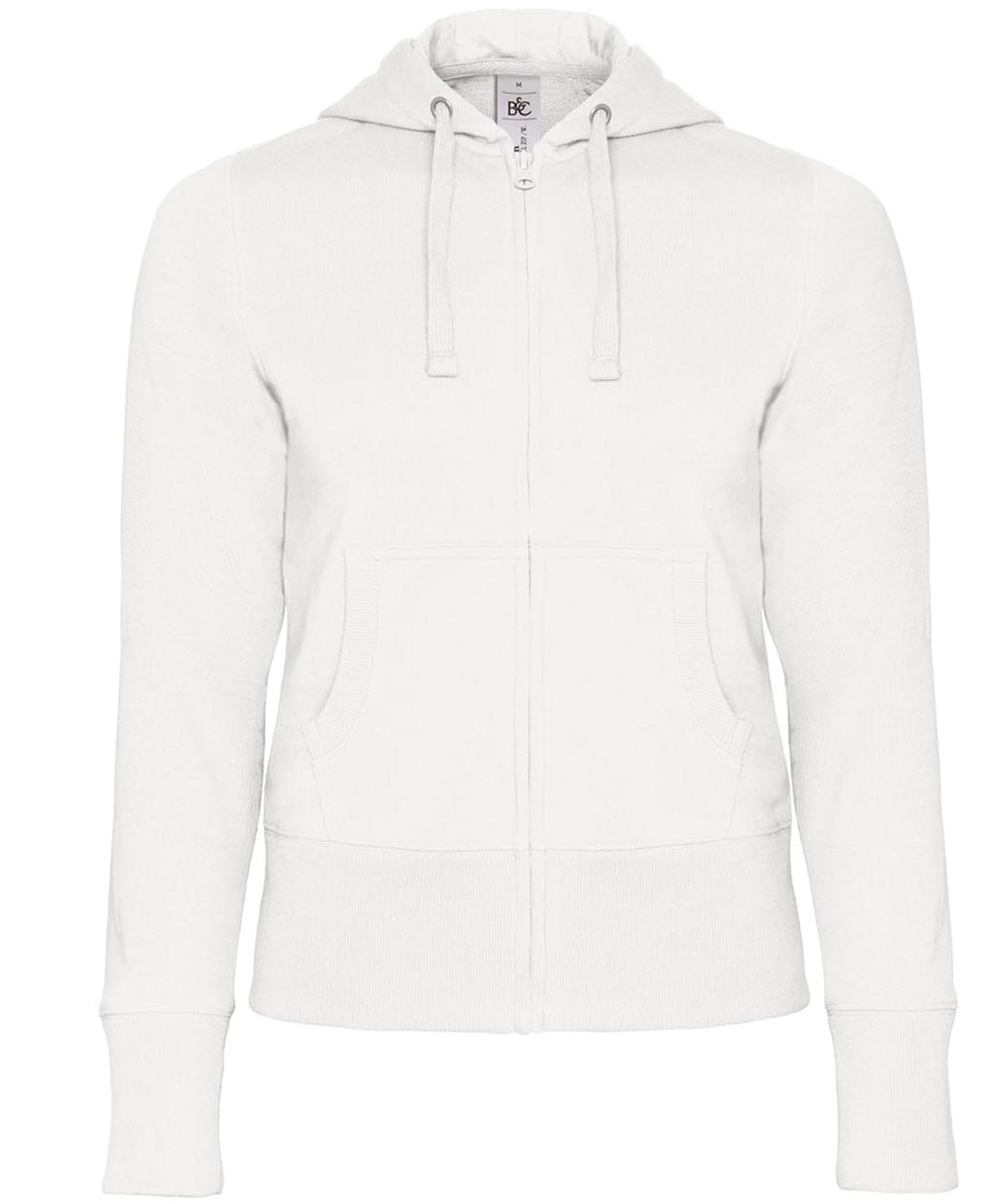 B421F B&C Collection White B&C Hooded full zip /women