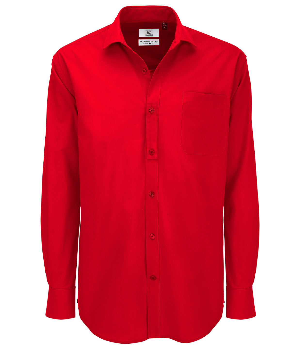 BA710 B&C Collection Deep Red B&C Heritage long sleeve /men