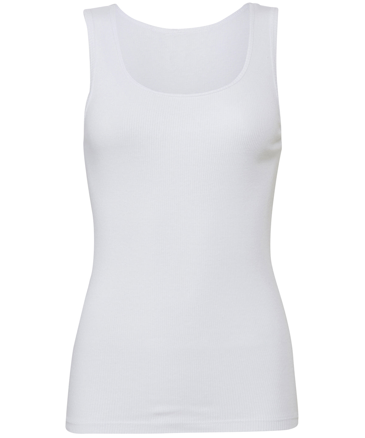 BE031 Bella Canvas White 2x1 rib tank top