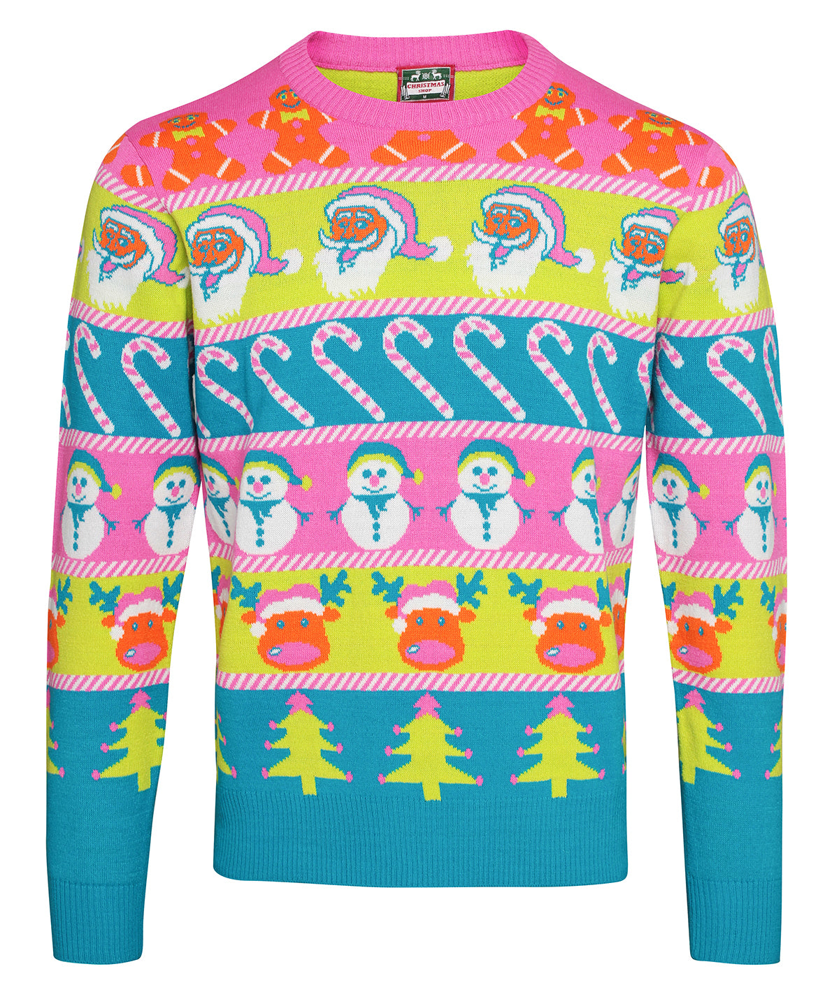 CJ002 The Christmas Shop Multi Adult multi character Christmas jumper