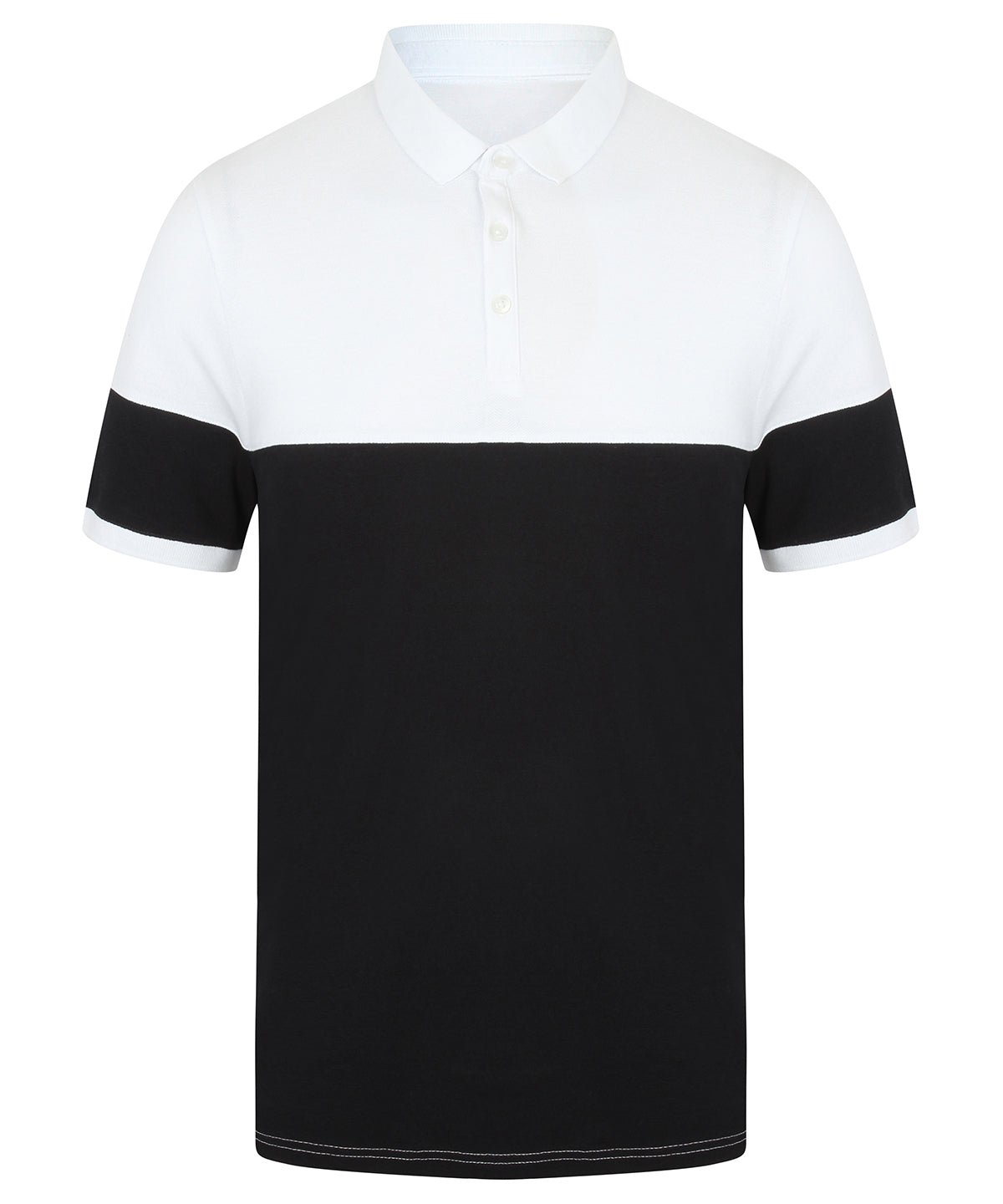 FR240 Front Row Navy/White Contrast stretch polo shirt