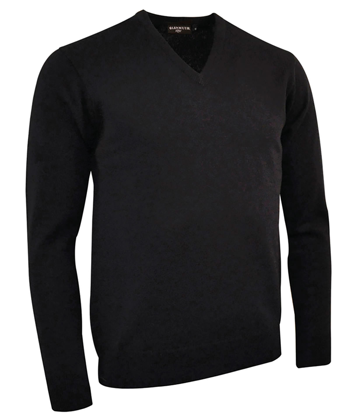 GM010 Glenmuir Black g.Lomond lambswool v-neck sweater (MKL5900VN-LOM)