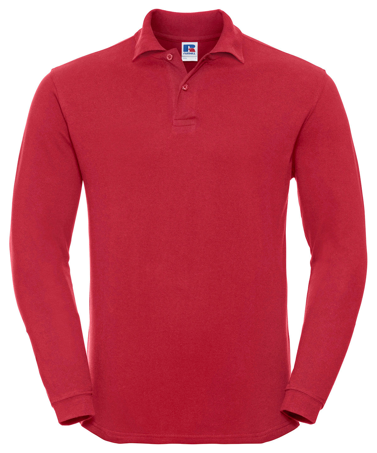 J569L Russell Europe Classic Red Long sleeve classic cotton polo