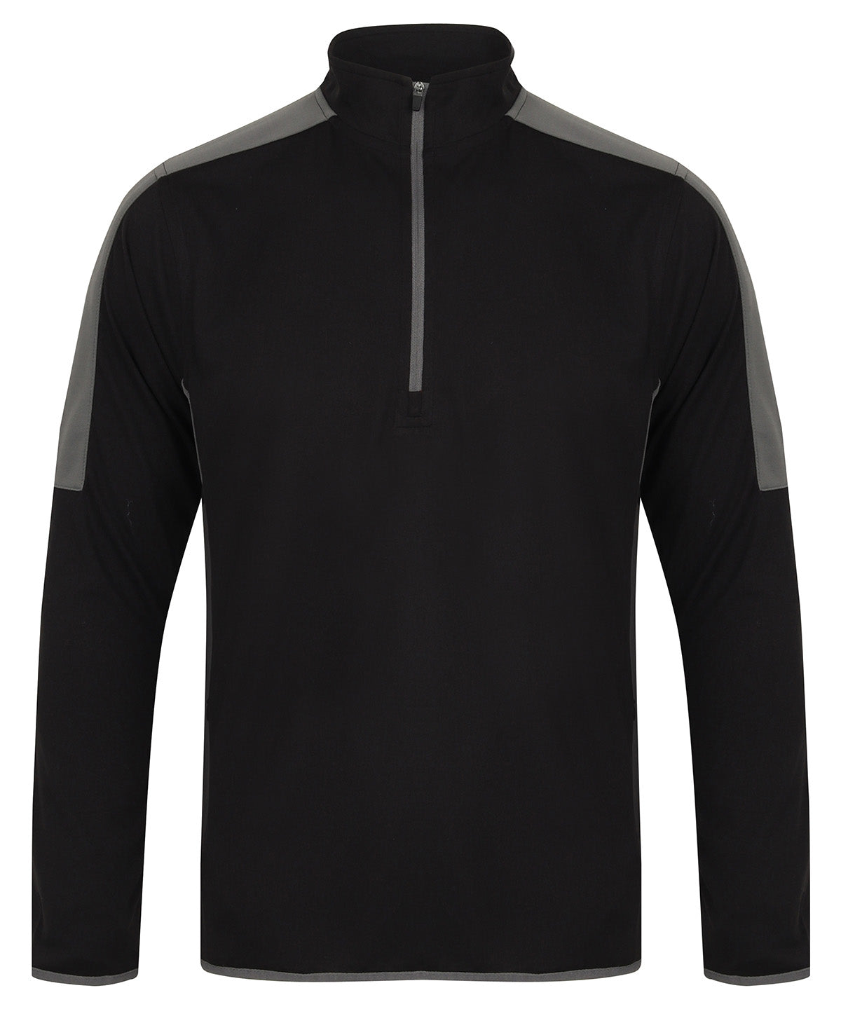 ¼-zip mid-layer with contrast panelling