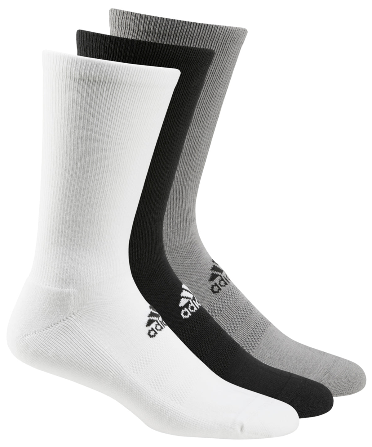 AD041 adidas Black/White/Grey adidas 3-pack golf crew socks
