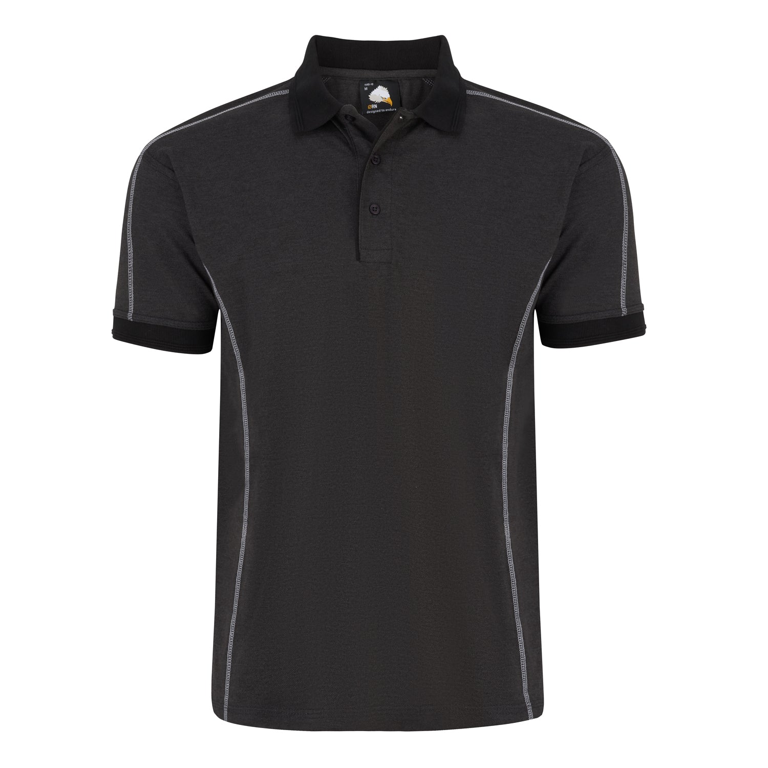 Crane Poloshirt | Charcoal Melange - Black