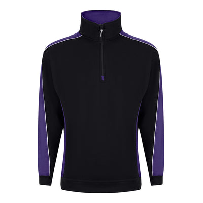 Avocet Quarter Zip Sweatshirt | Black - Purple