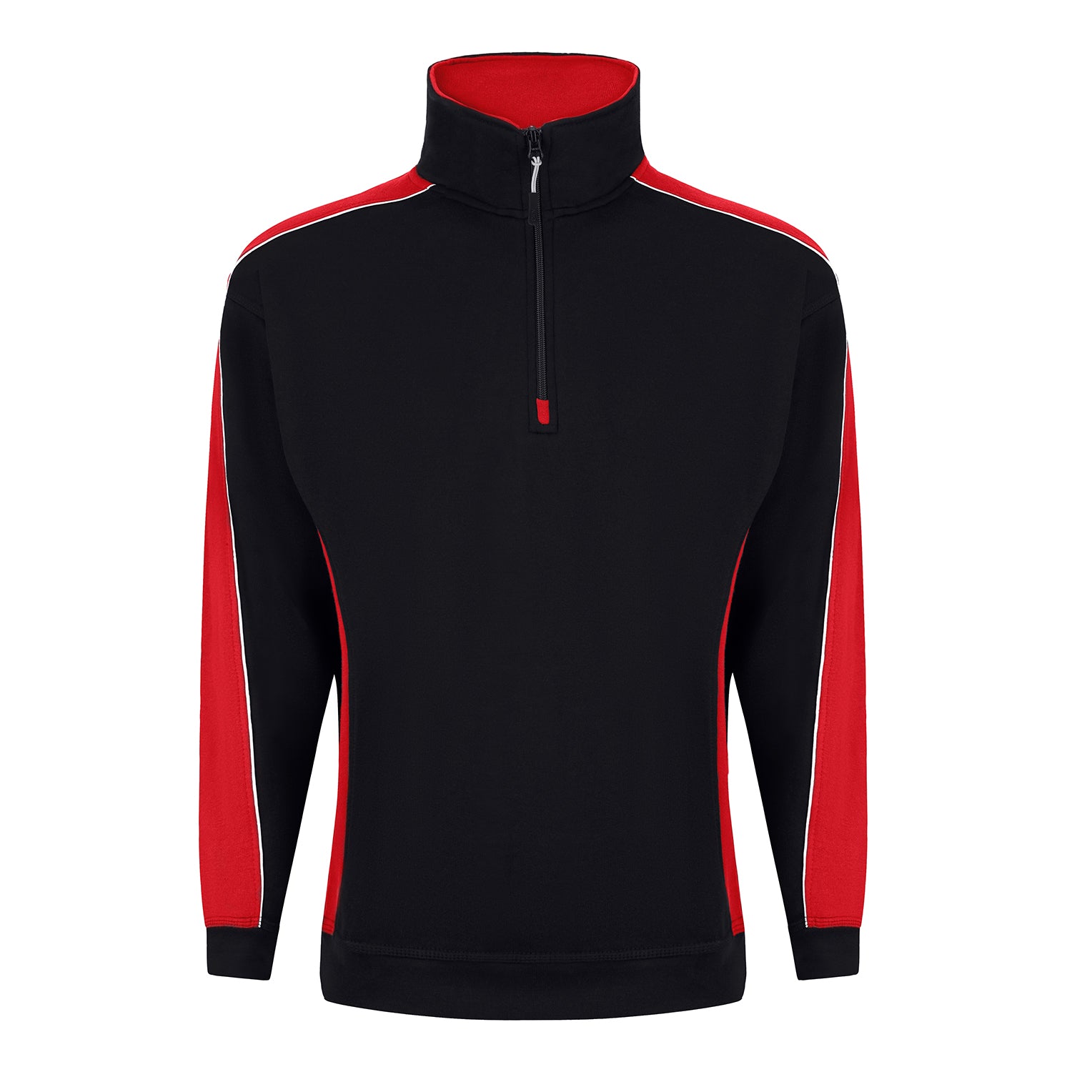 Avocet Quarter Zip Sweatshirt | Black - Red