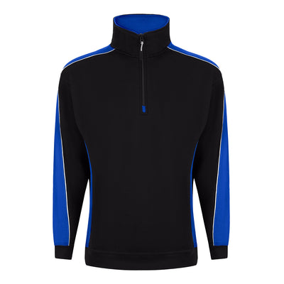 Avocet Quarter Zip Sweatshirt | Black - Royal