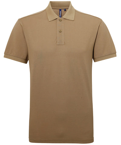 Mens polycotton blend polo | khaki