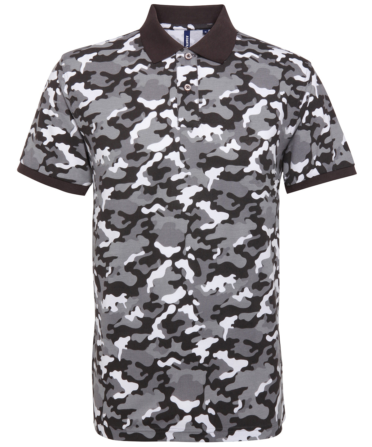 Mens camo piqu polo | Camo Grey