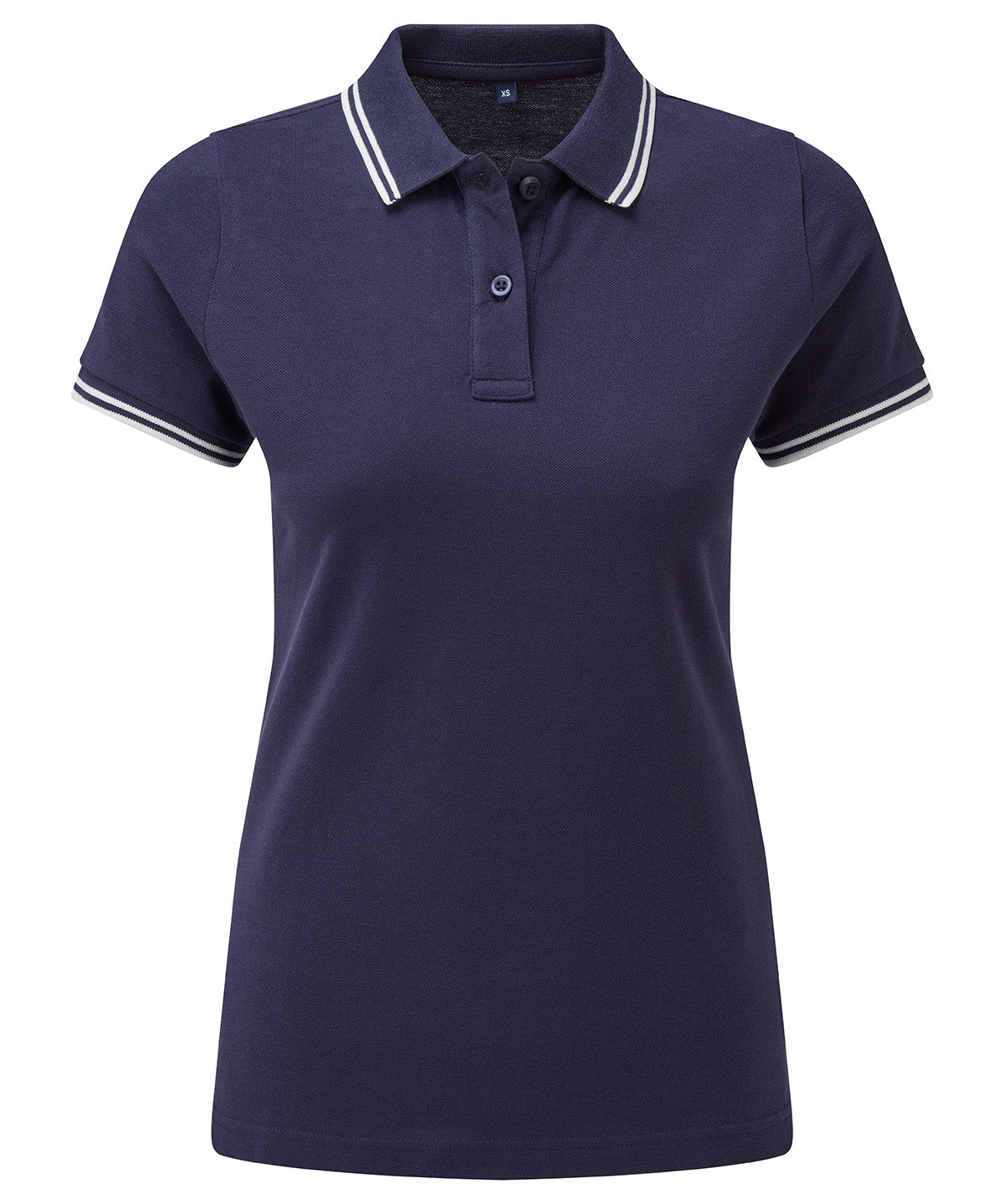 Womens classic fit tipped polo | navy/white