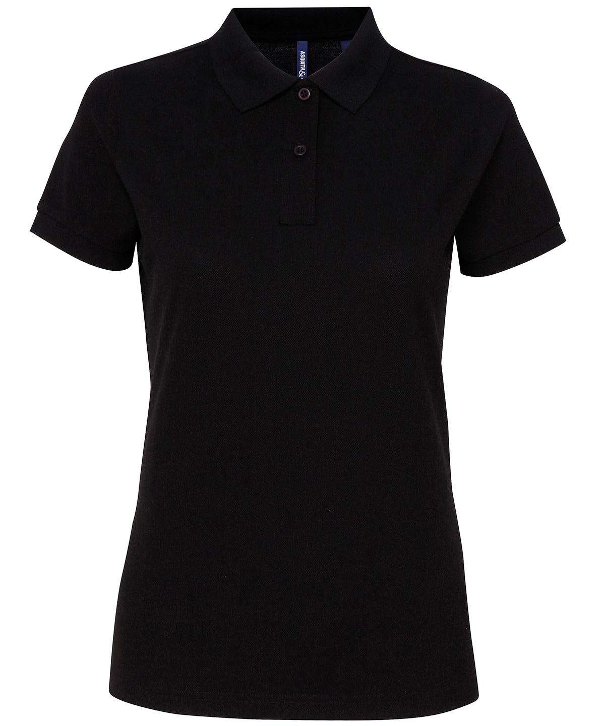 Womens polycotton blend polo | Black