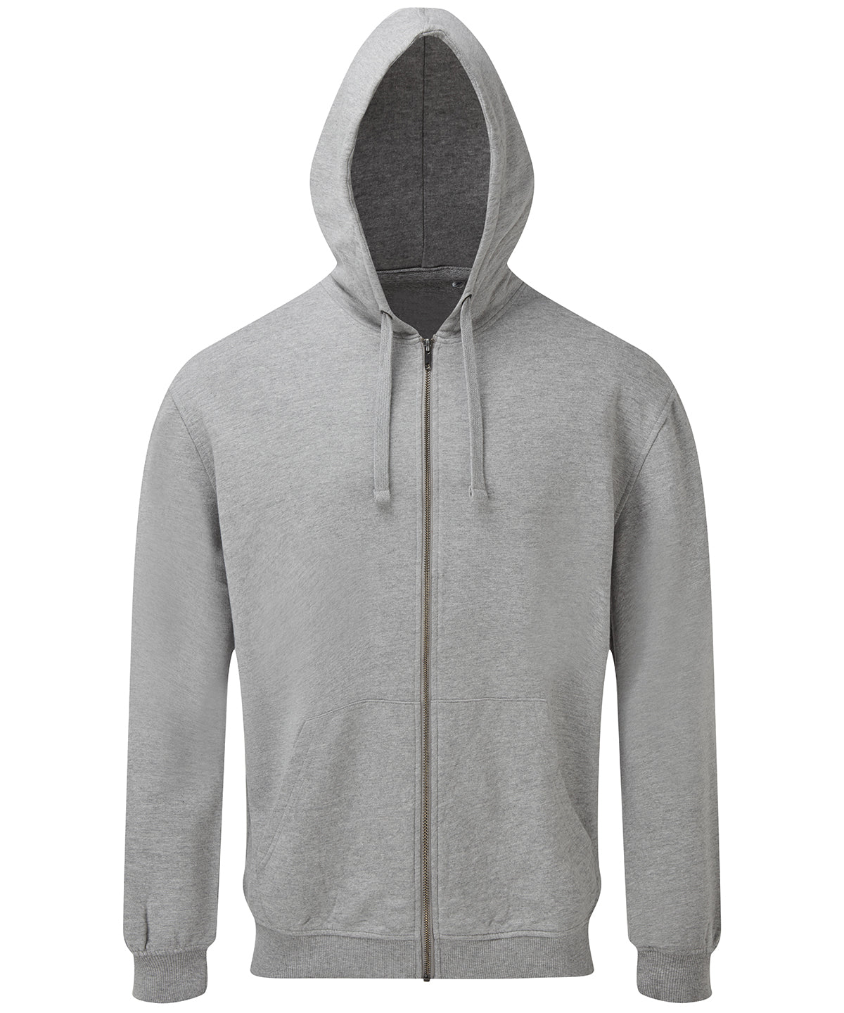 Mens coastal vintage wash loop back zip through hoodie | Heather Grey