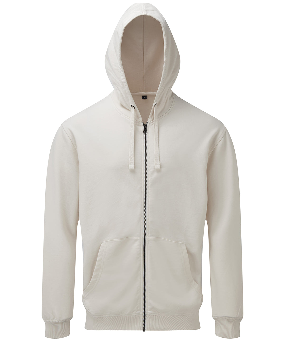 Mens coastal vintage wash loop back zip through hoodie | Vintage White