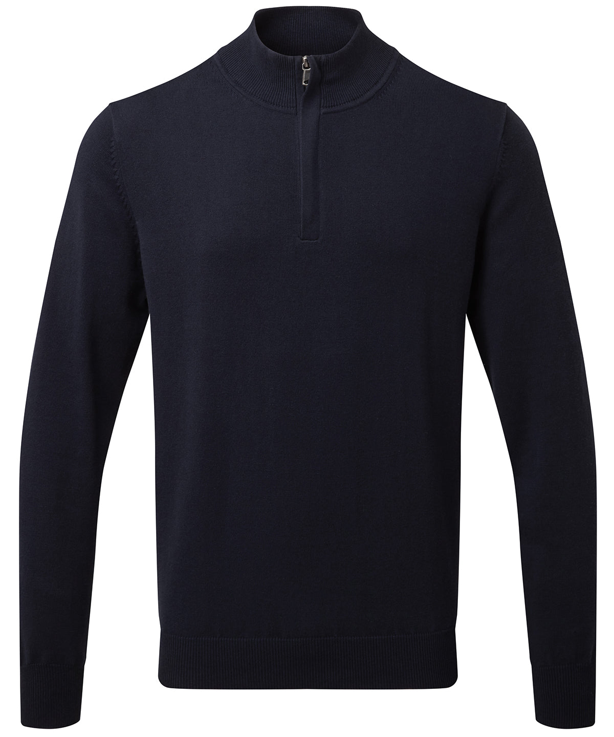 Mens cotton blend  zip sweater | french navy