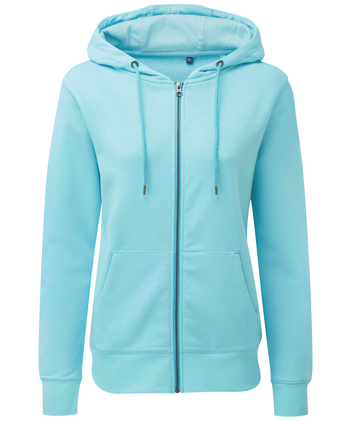 Womens zip-through organic hoodie | Bright Ocean