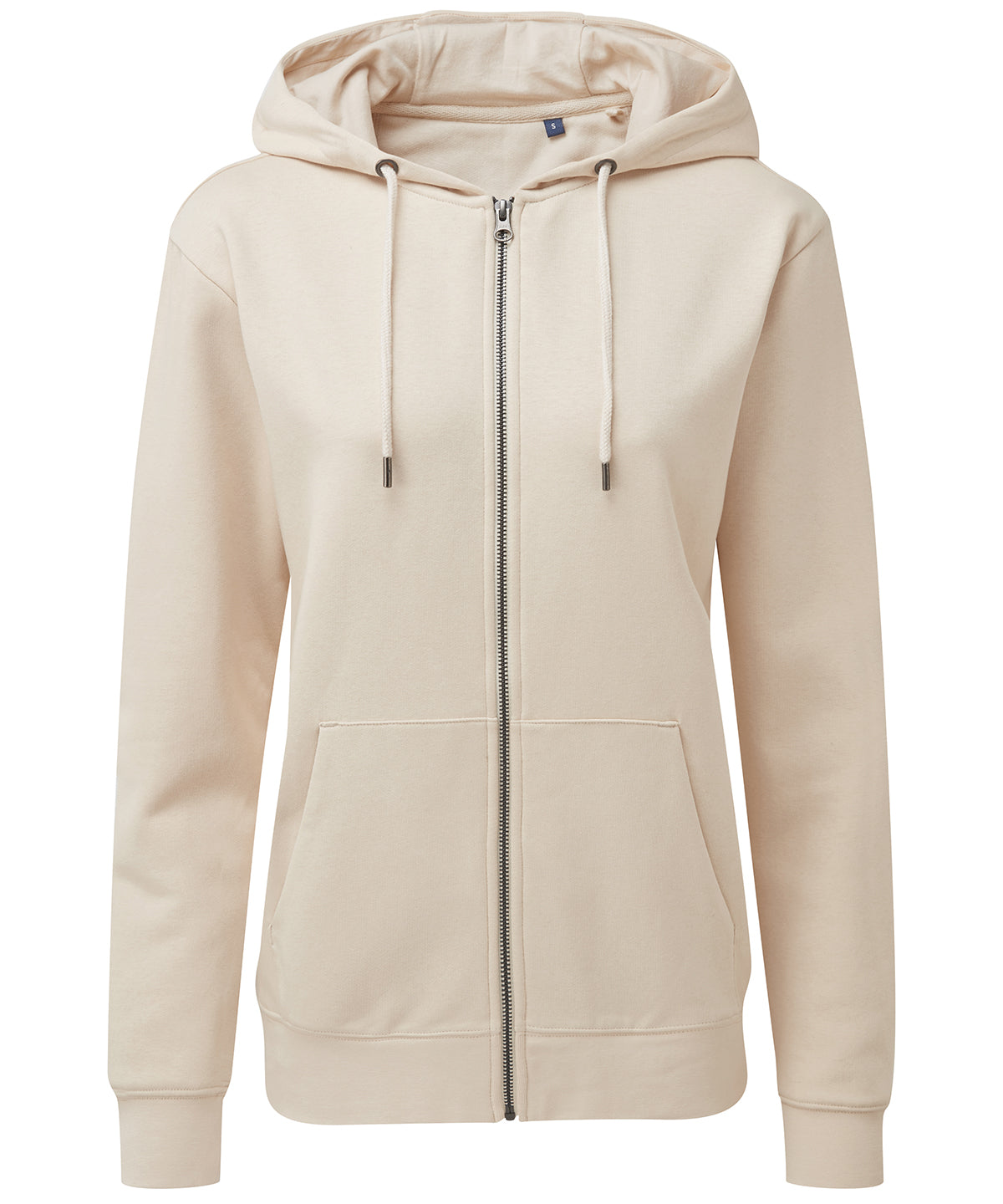 Womens zip-through organic hoodie | Natural