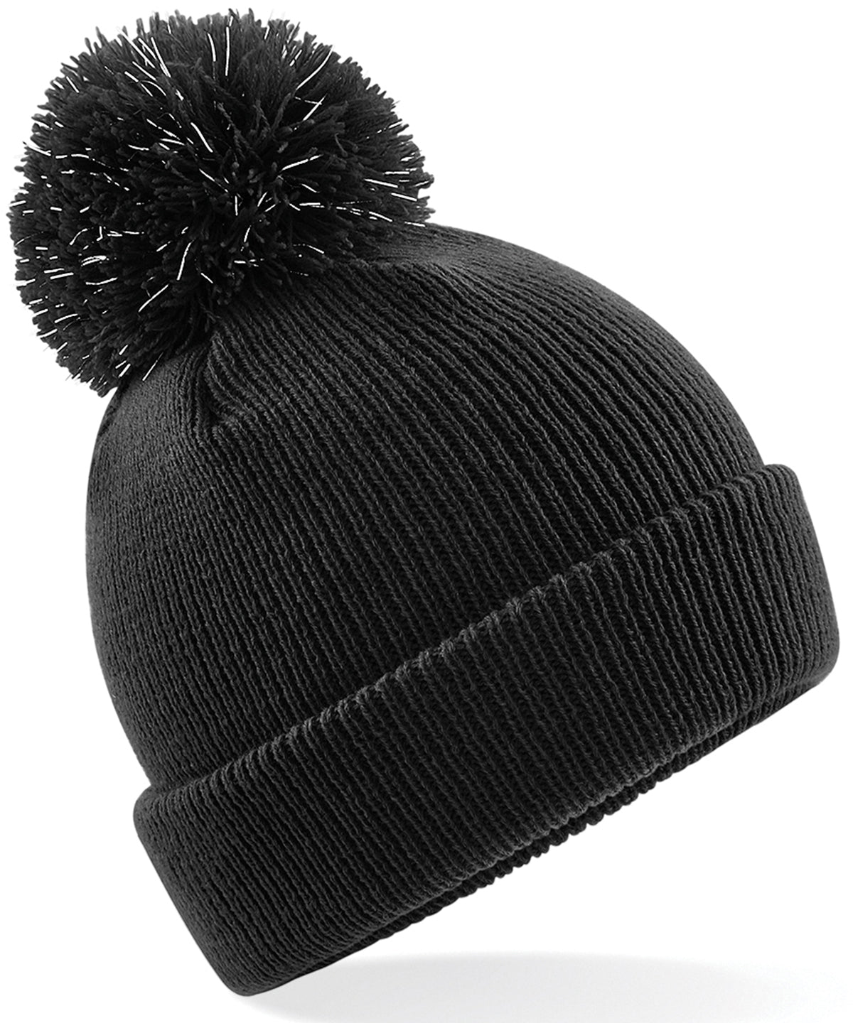 Junior reflective bobble beanie | black