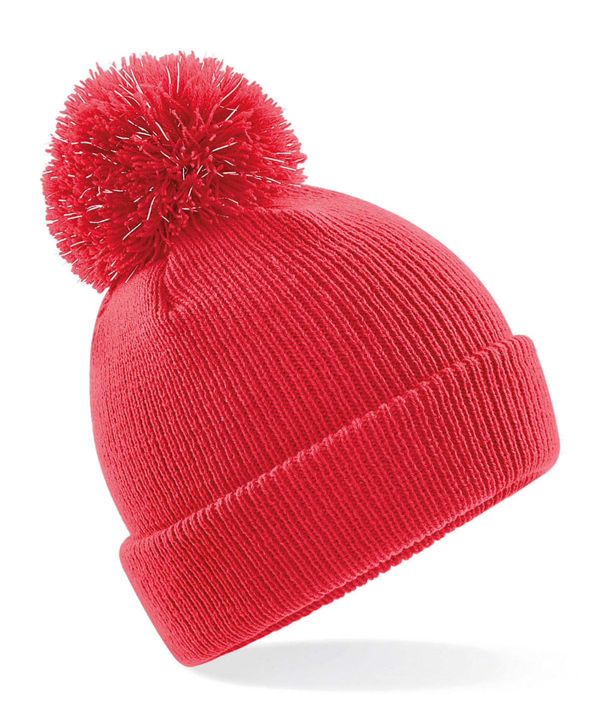 Junior reflective bobble beanie | Bright Red