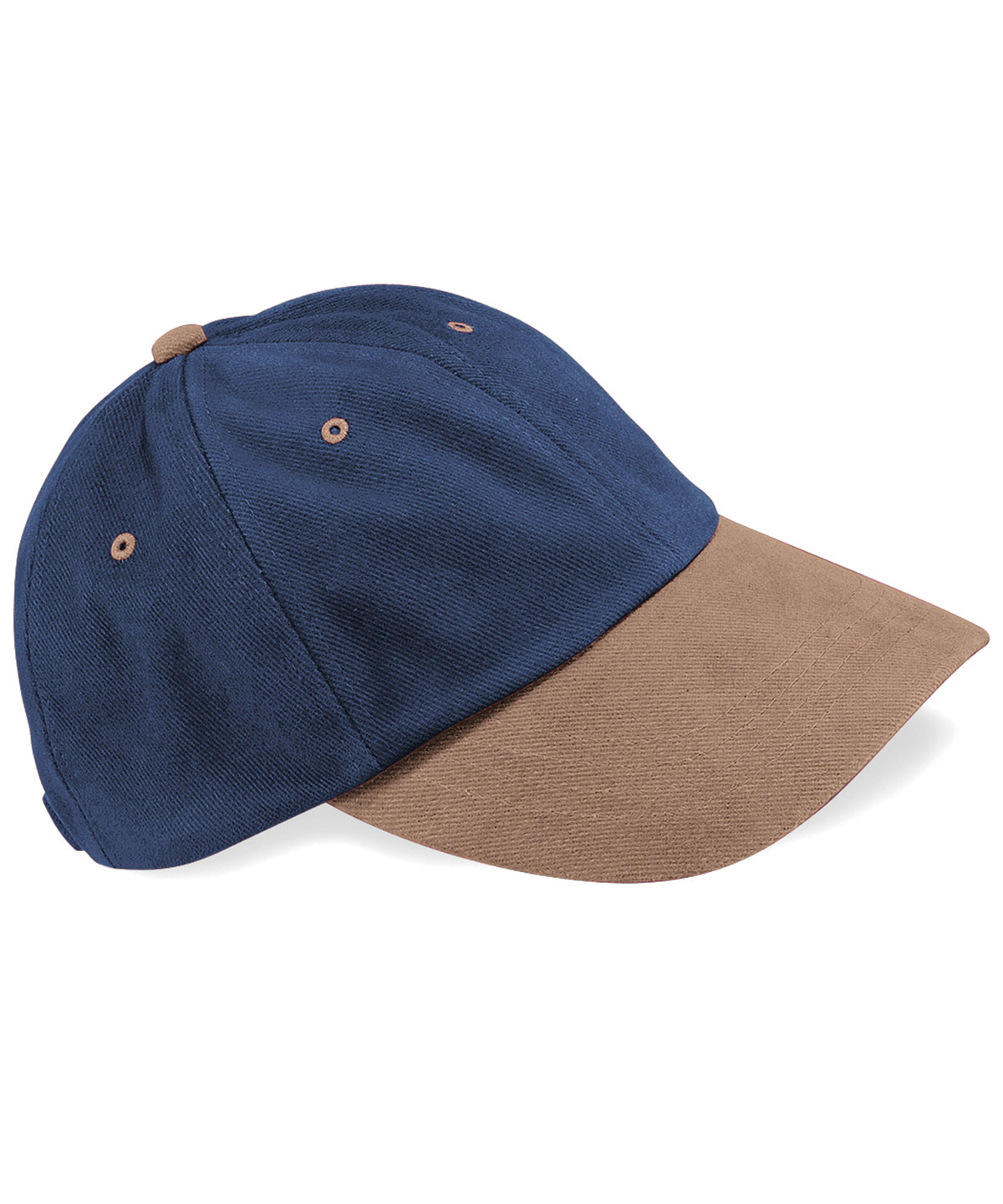 Low-profile heavy brushed cotton cap | french navy/taupe