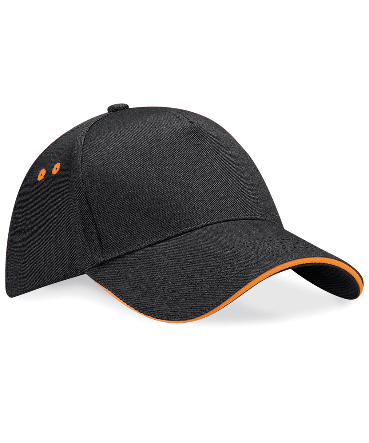 Ultimate 5-panel cap - sandwich peak | Black/Orange