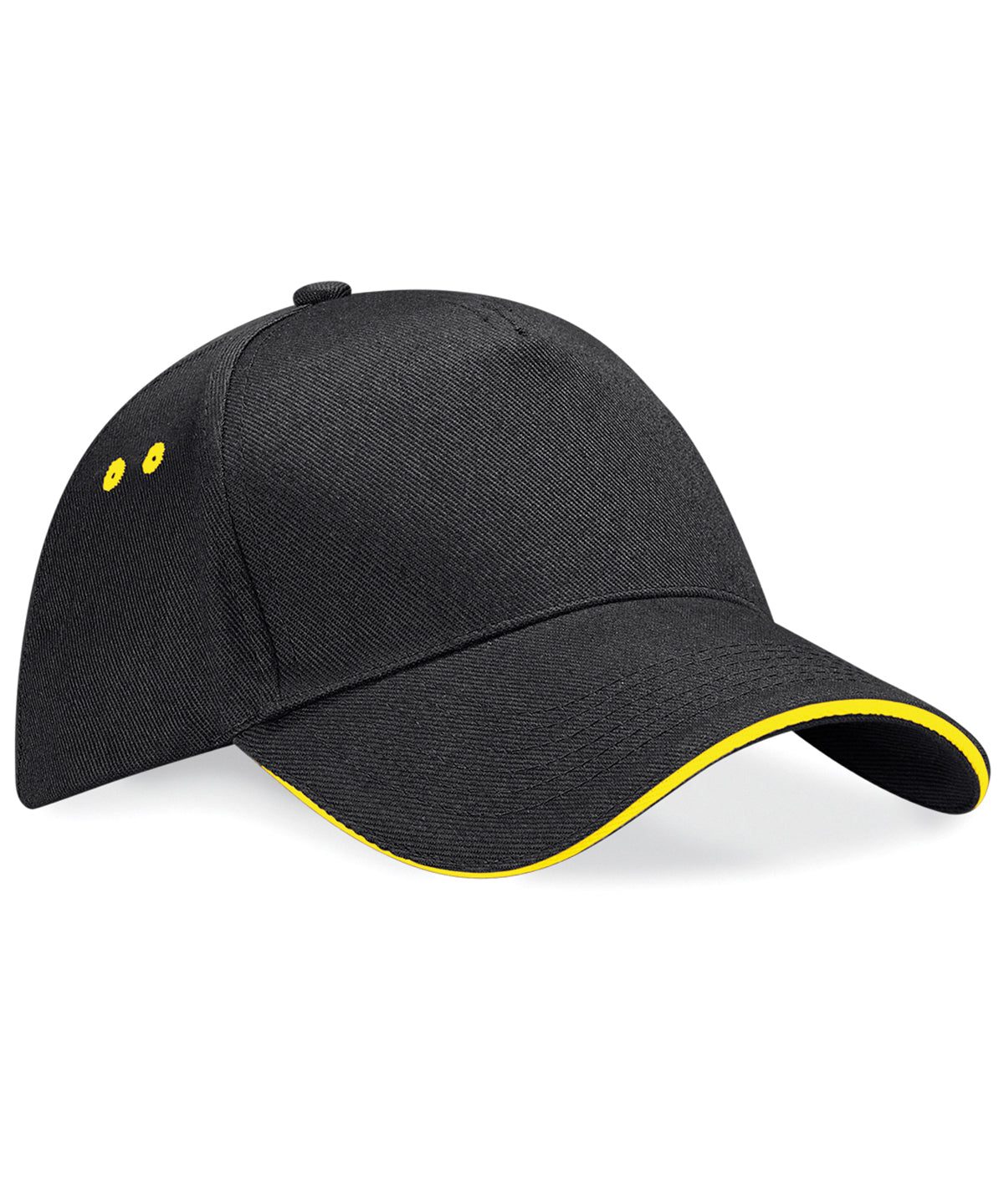 Ultimate 5-panel cap - sandwich peak | black/yellow