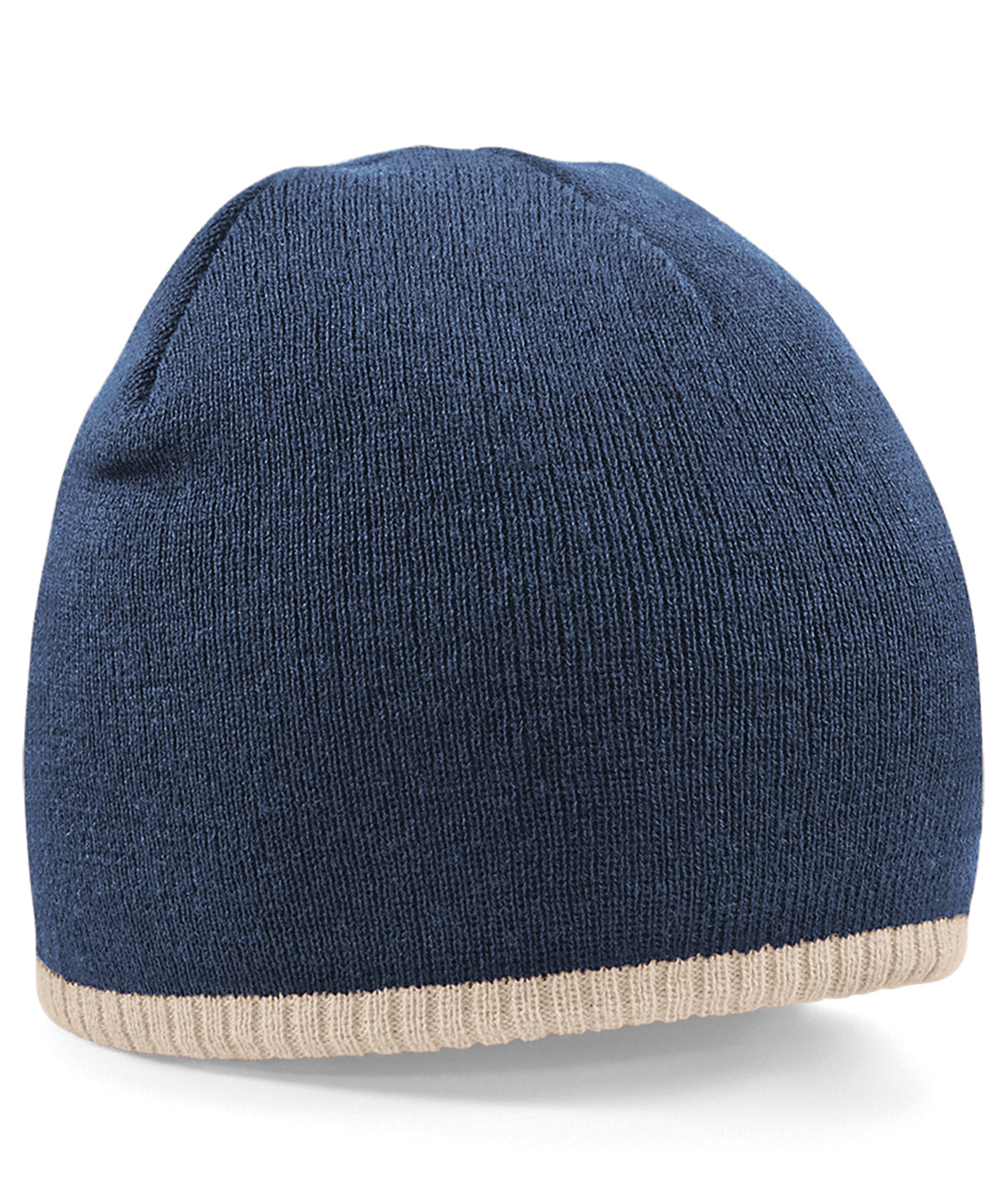 Two-tone pull-on beanie | french navy/stone