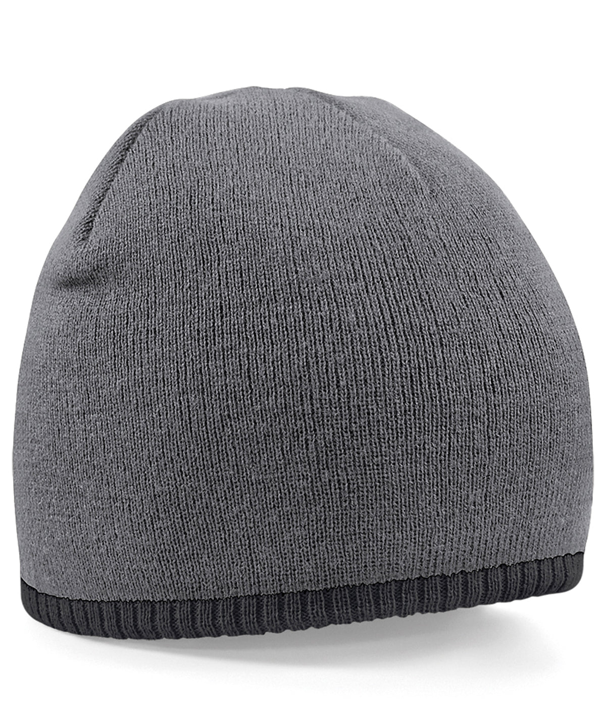 Two-tone pull-on beanie | graphite grey/black