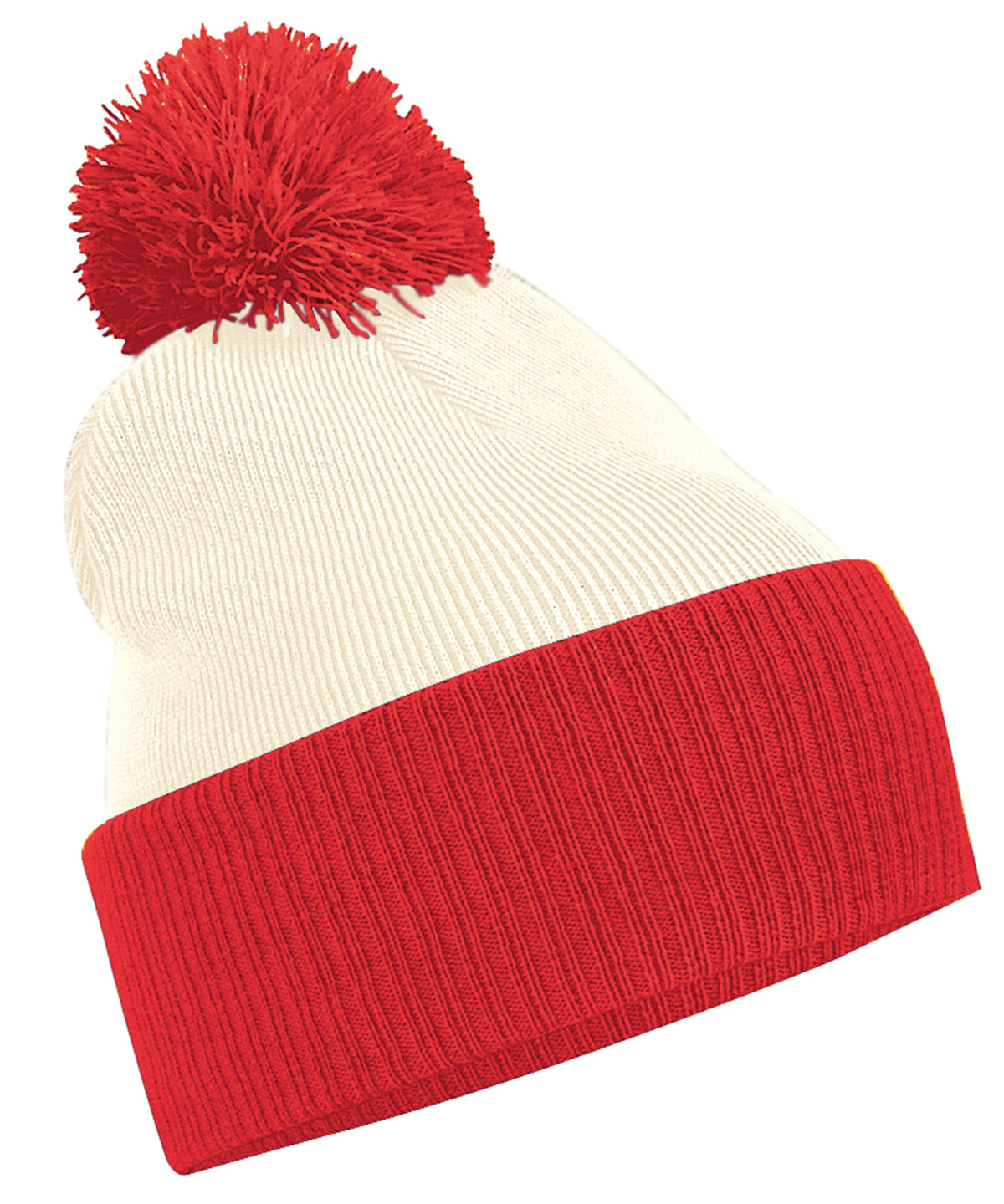 Snowstar® two-tone beanie | off white/bright red