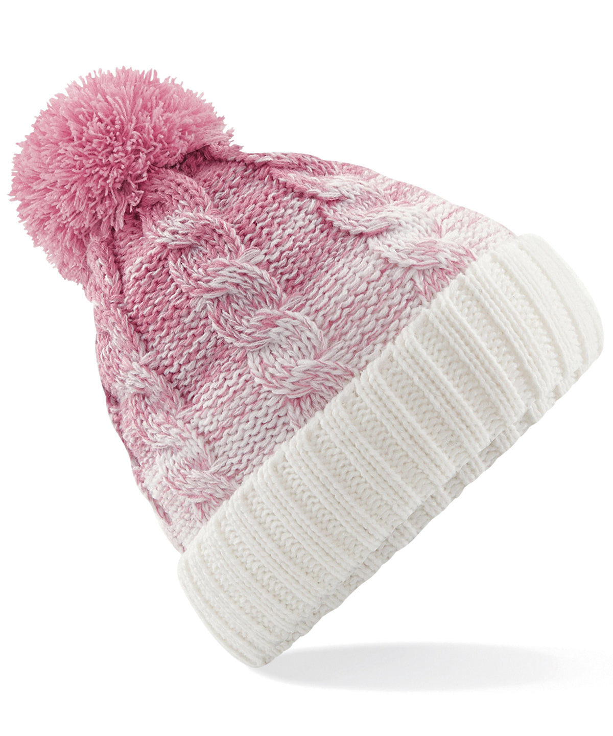 Ombr beanie | dusky pink/off white