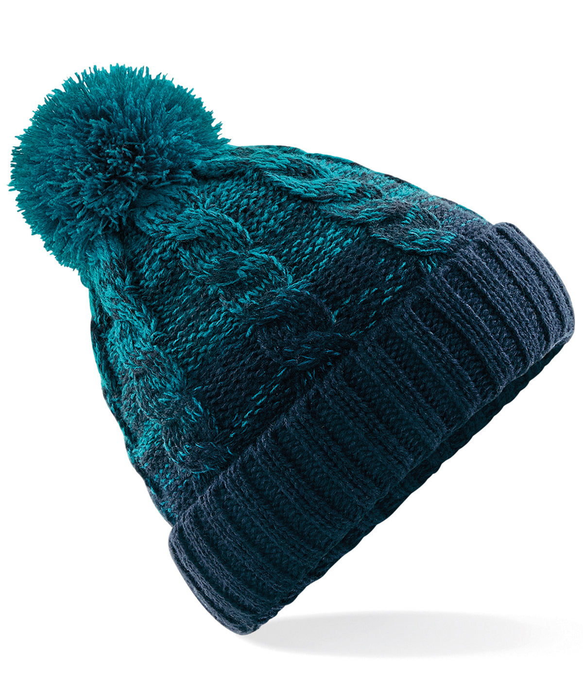 Ombr beanie | teal/french navy