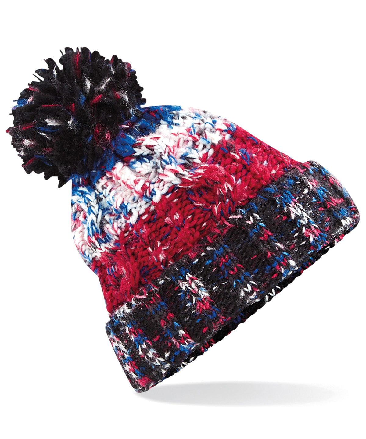 Corkscrew pom pom beanie | black jacks