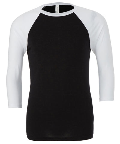 Unisex triblend  sleeve baseball t-shirt | black/white