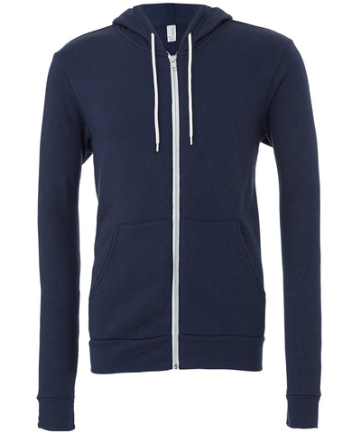 Unisex polycotton fleece full-zip hoodie | navy