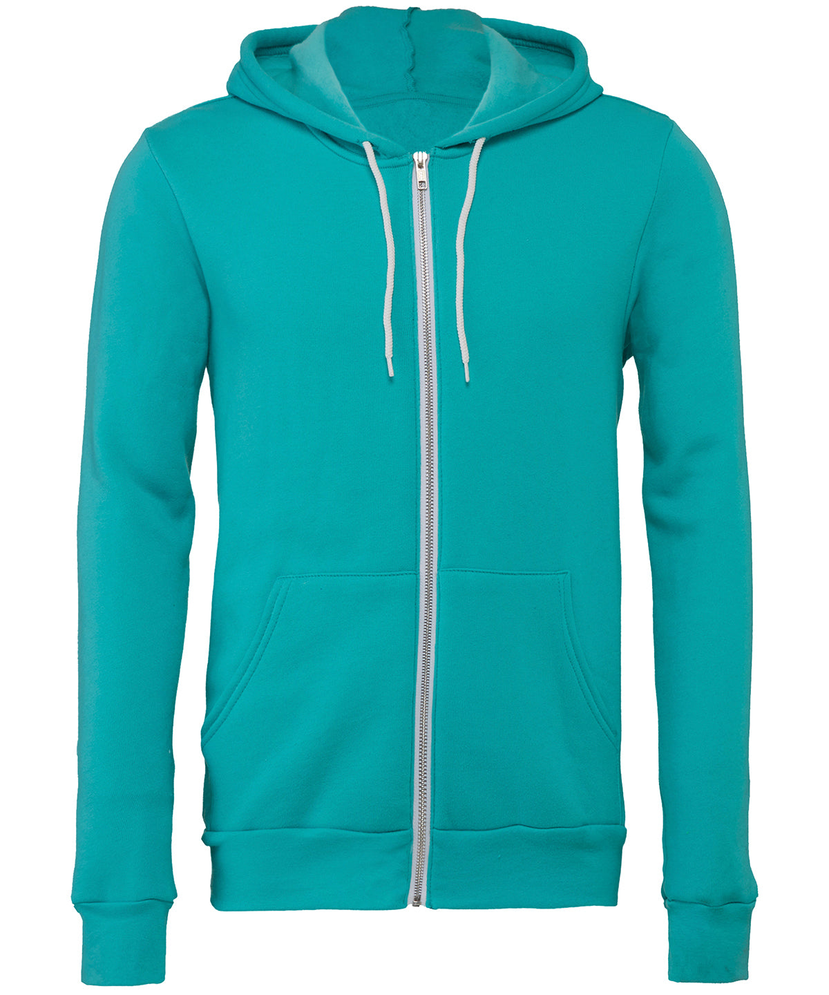 Unisex polycotton fleece full-zip hoodie | Teal