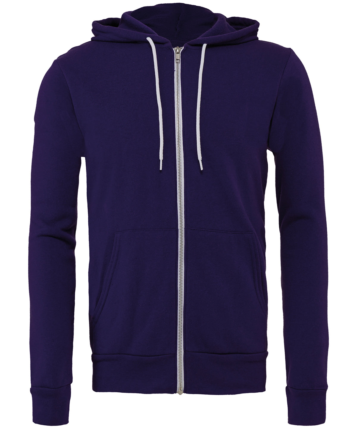 Unisex polycotton fleece full-zip hoodie | Team Purple