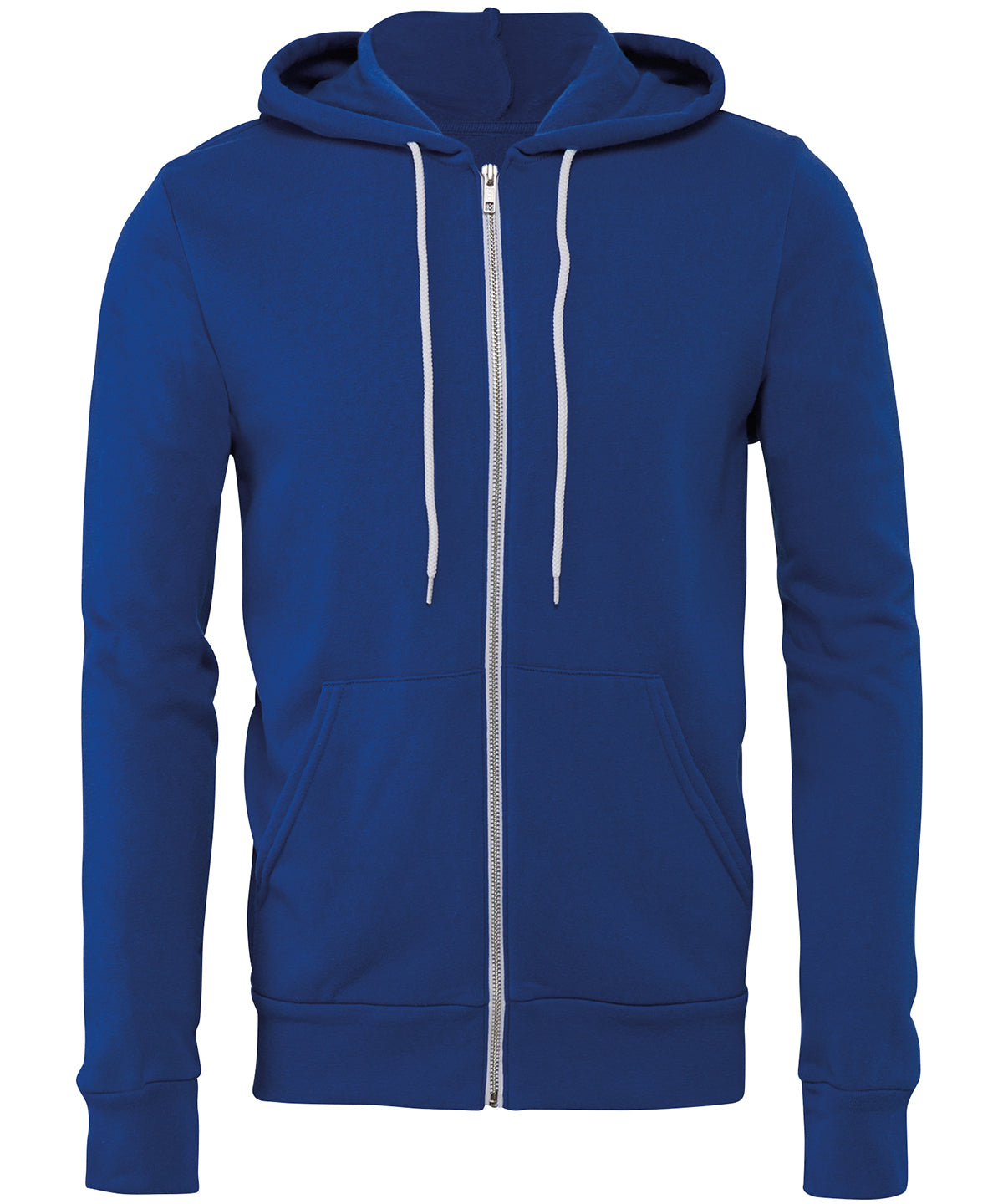 Unisex polycotton fleece full-zip hoodie | True Royal