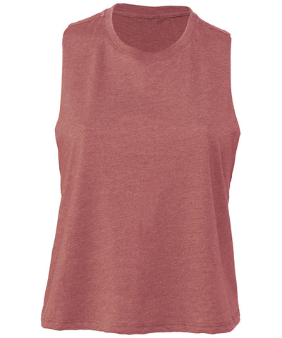 Womens racerback cropped tank | heather mauve