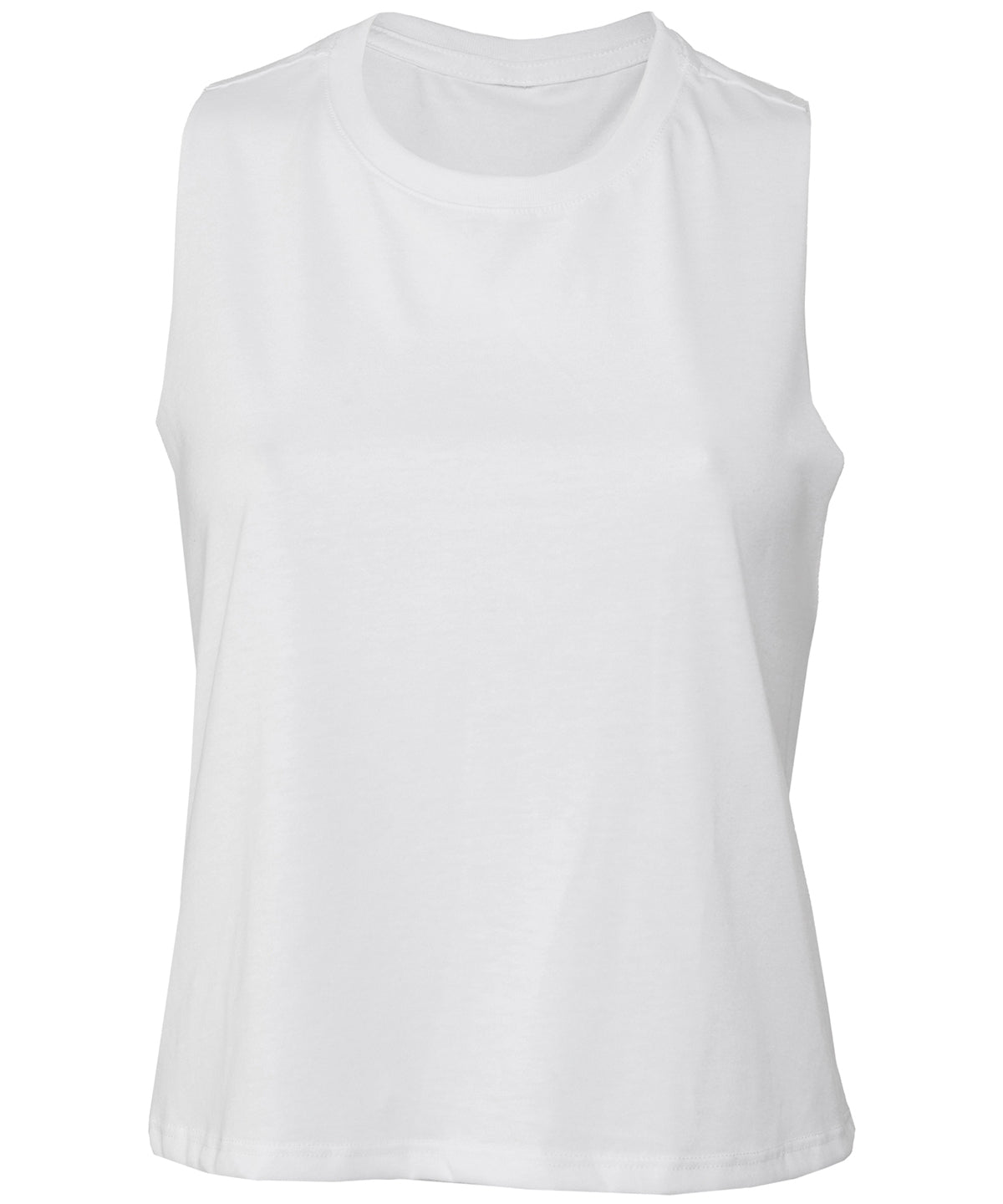 Womens racerback cropped tank | solid white blend