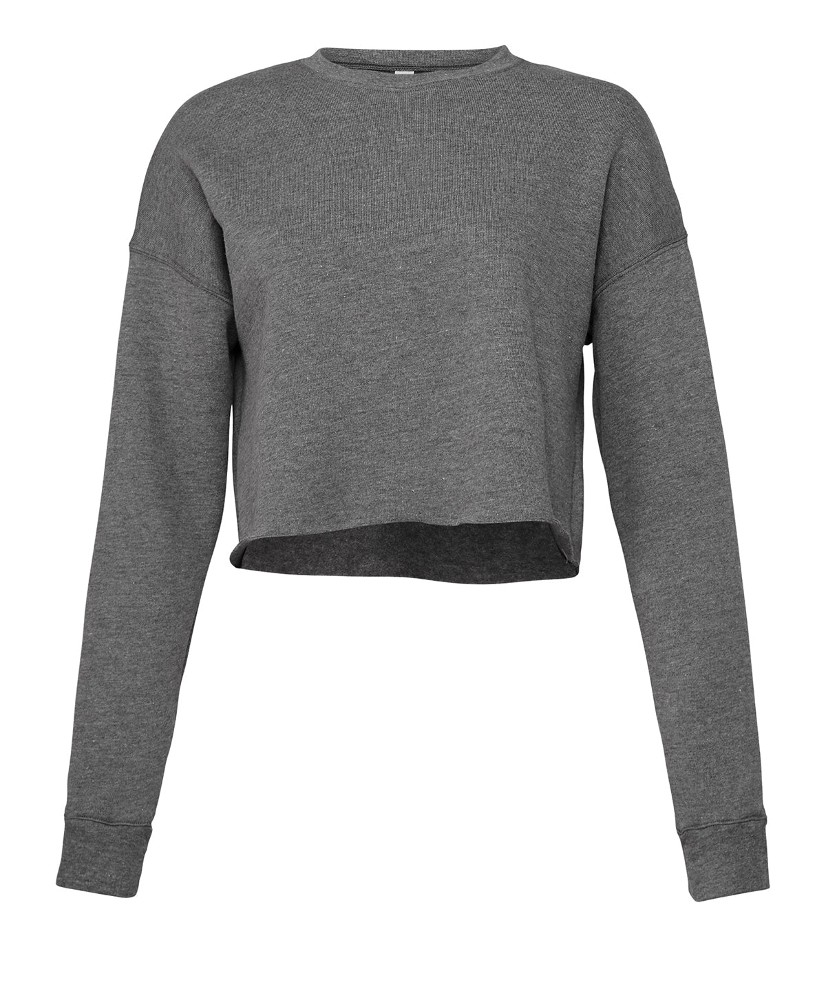 Womens cropped crew fleece | deep heather