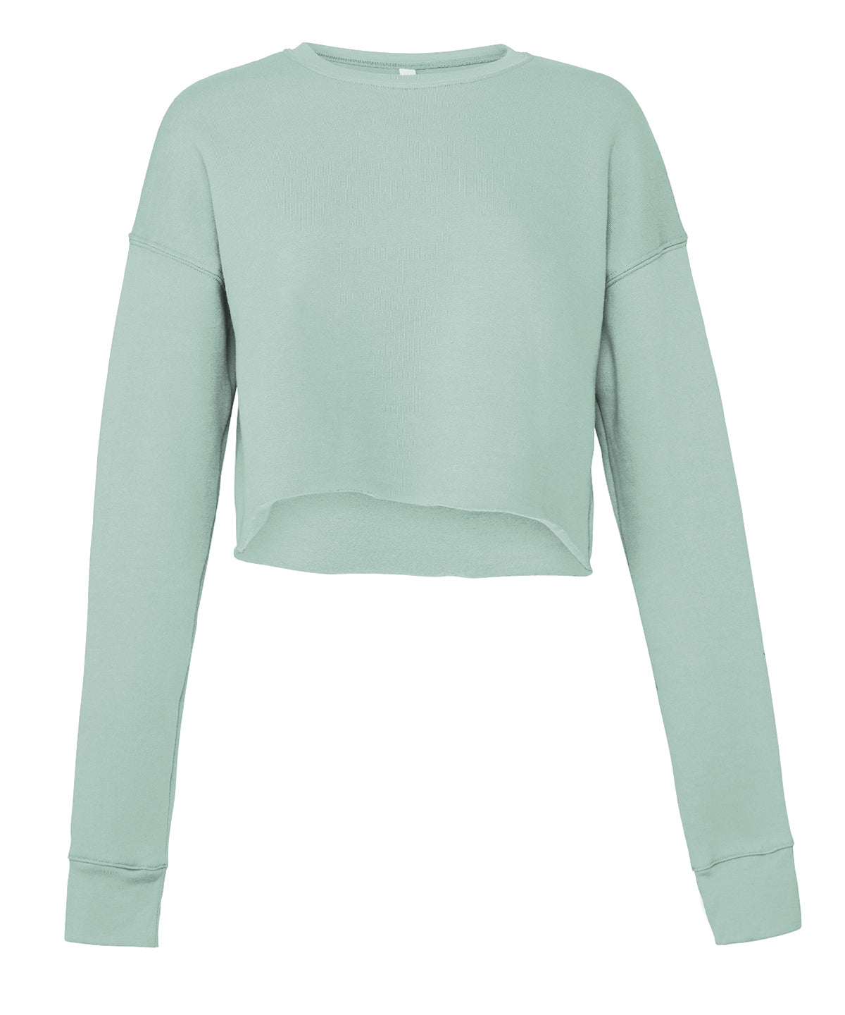 Womens cropped crew fleece | dusty blue