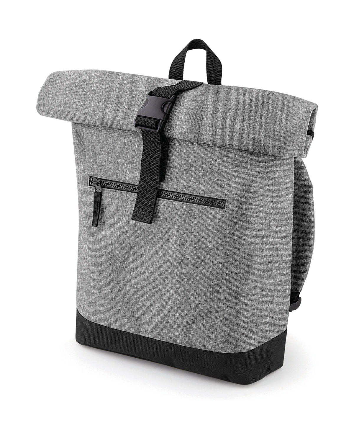 Roll-top backpack | grey marl/black