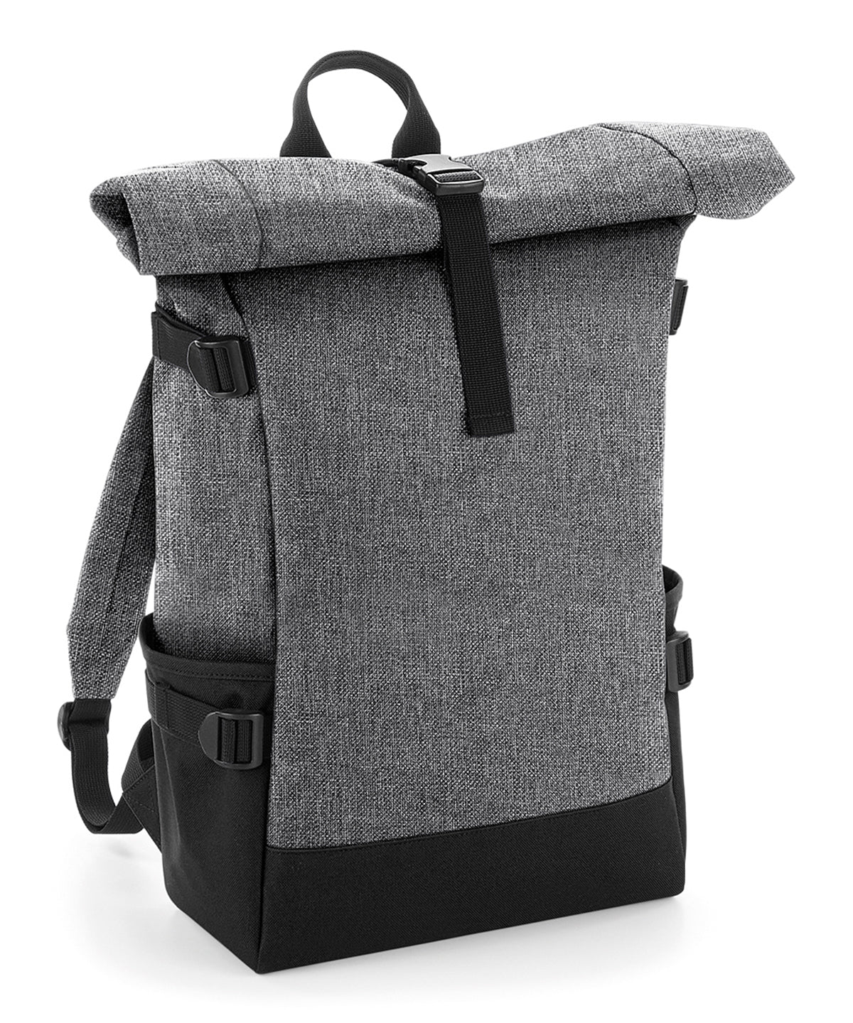 Block roll-top backpack | grey marl/black