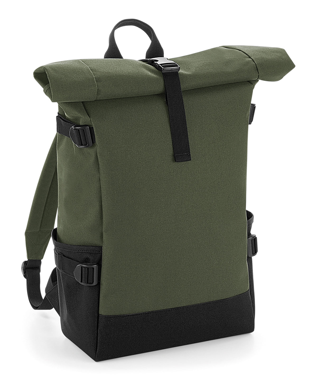 Block roll-top backpack | olive green/black