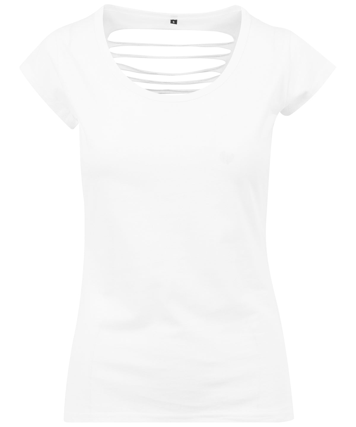 Womens back cut tee | white