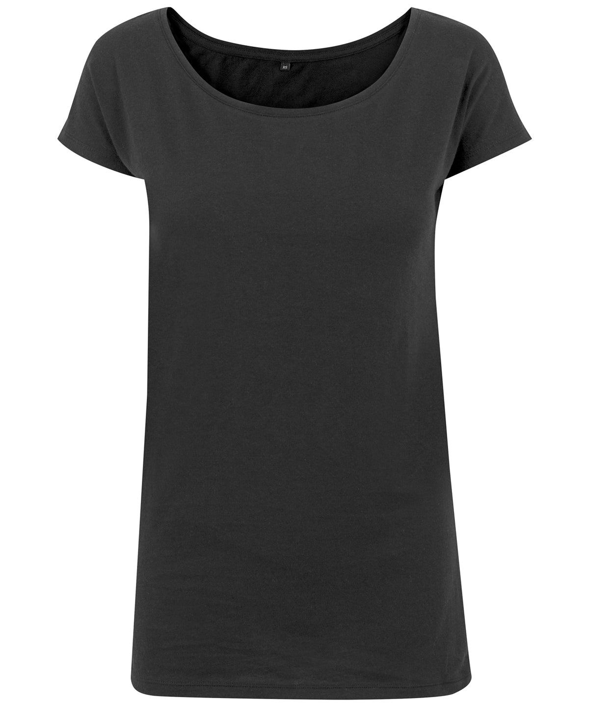 Womens wide neck tee | Black